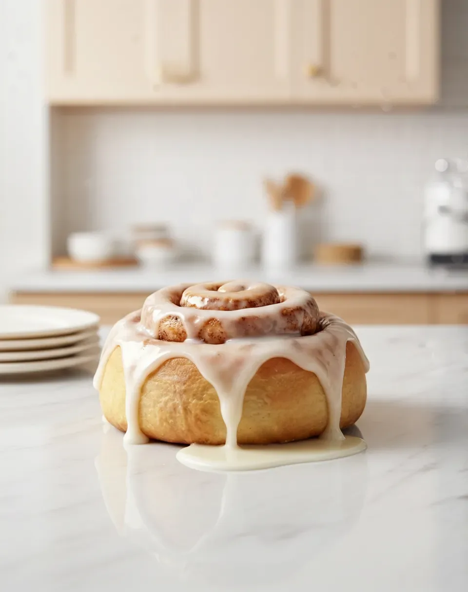 Fresh glazed cinnamon rolls